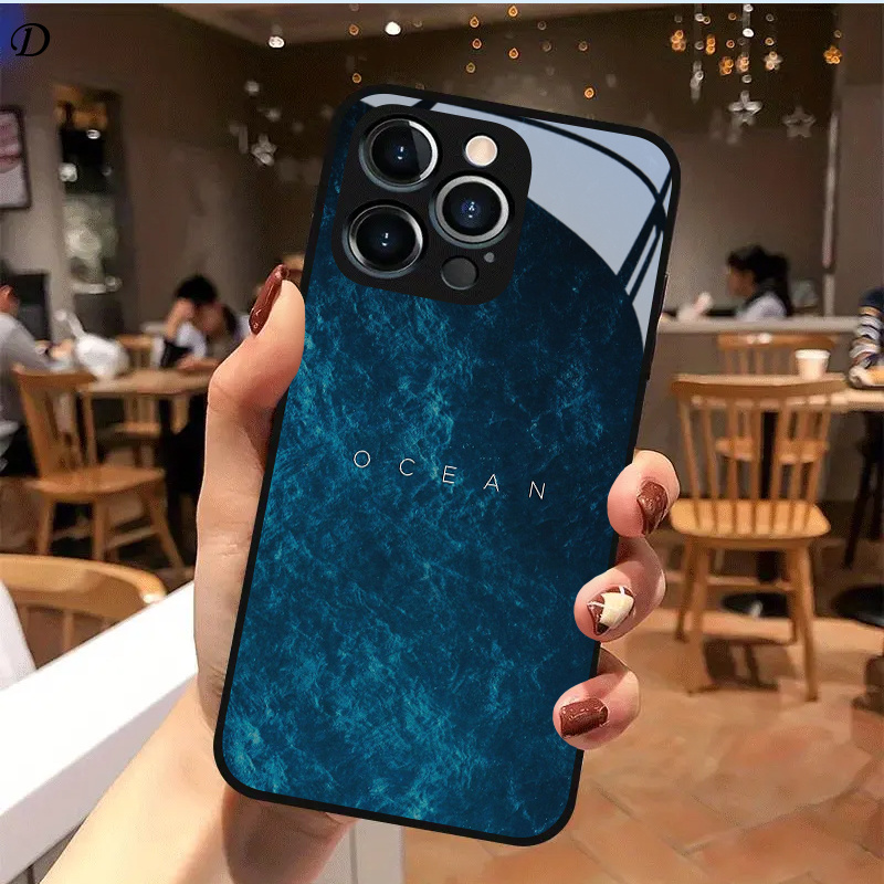 TEMU Phone Case - Ocean Deep Pattern Tempered Glass For Iphone 17, 17 Pro, 17 Pro Max, Iphone 16, 16 Pro, 16 Pro Max, Iphone 15, 15 Pro, 15 Pro Max,