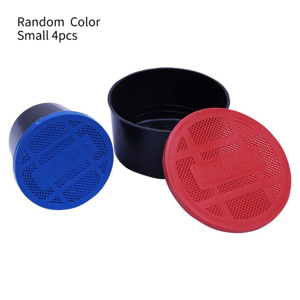 TEMU 4pcs Random Bait Bucket, -keeping Box, Fishing Live , Large Box, Breathable Plastic Fishing Gear Box With Mesh Cover