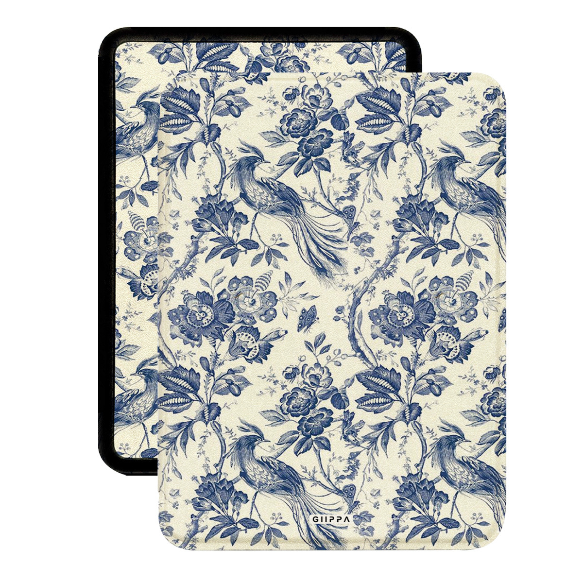 TEMU Mist Blue White Floral Slim Lightweight For Case, Book Style Black Soft Tpu, Fits 6-7" Paperwhite 10-12 Gen 2024-2025, Shockproof Cover For