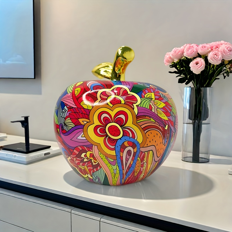 A Modern Resin Fruit Sculpture in The Shape of an Apple, Designed for Themed Decoration in Living Rooms And Youth Spaces, Suitable for Multifunctional Indoor/Outdoor Display, Requires No Electricity, Perfect for Living Room Decor