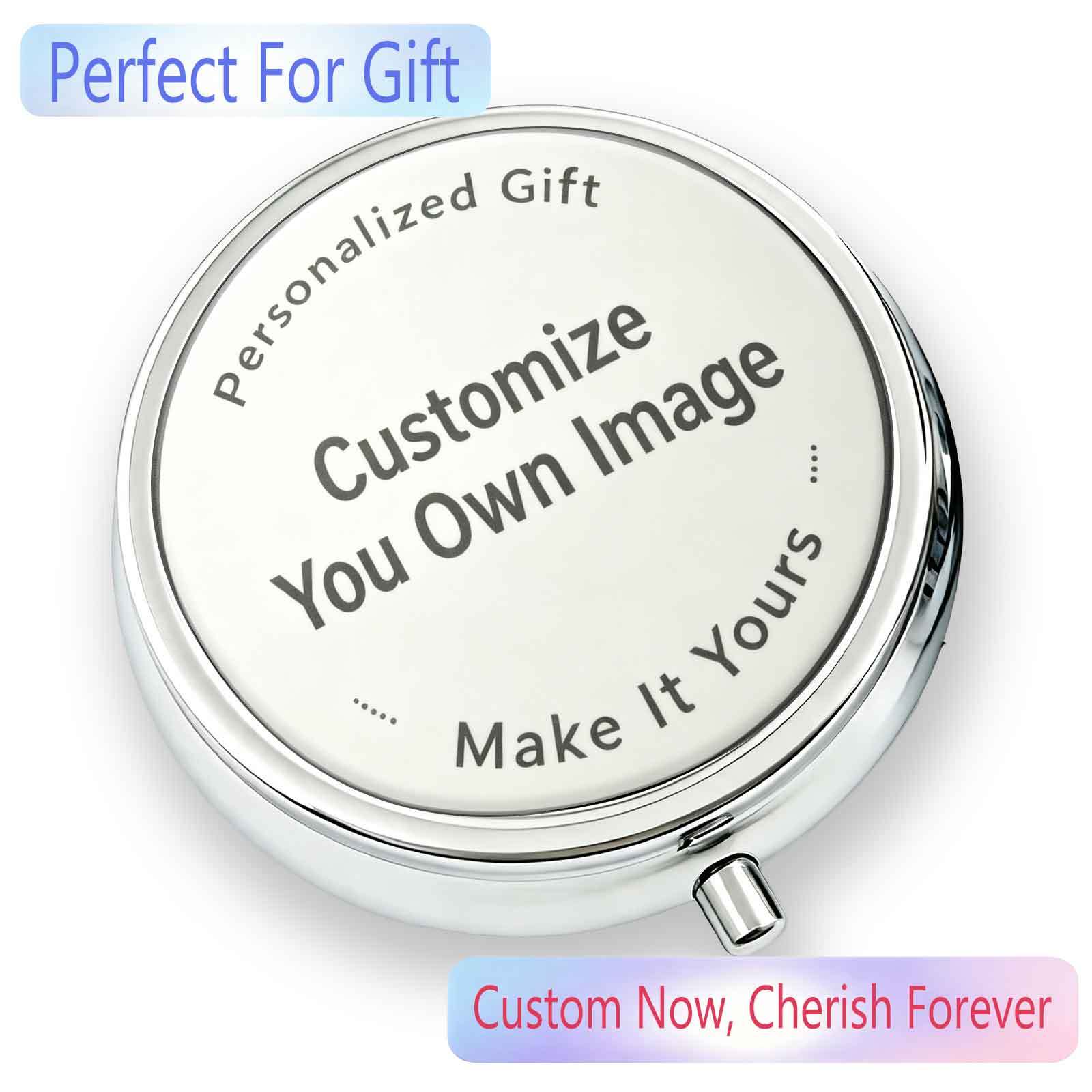 TEMU 1 pz Portapillole/Stampa piatta 2D Personalizzato Portapillole in metallo, Personalizzabile con foto, motivi, Scatola portatile personalizzata