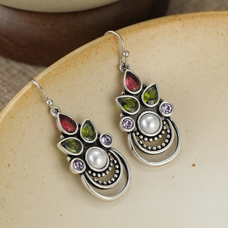 Women's Vintage Water Drop Shaped Zirconia Earrings