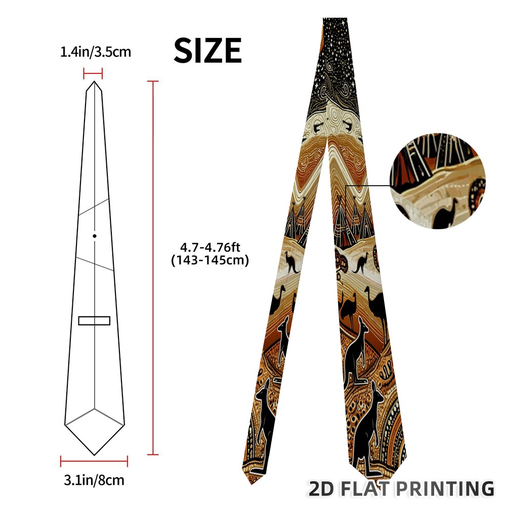 TEMU 1pc Men's Wildlife Scene Print Tie Suitable For Street Style, Casual Daily Outfit, Corporate Business Event, Grand , Private Banquet & Formal