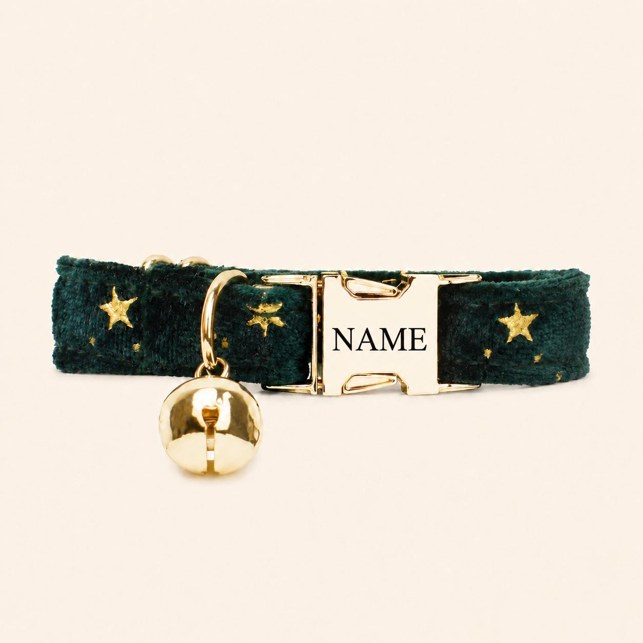 TEMU [custom]engravable Cat Collar , Feather Star Leopard Print Pet Collar, Quick-release Safety , Personalized Id Collar For Kittens And Puppies