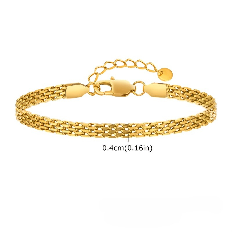 Women's Golden Plated Thin Weave Milanese Mesh Bracelet