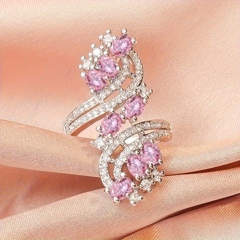CZ Copper Ring December Birthstone for Casual Attire & Festivals
