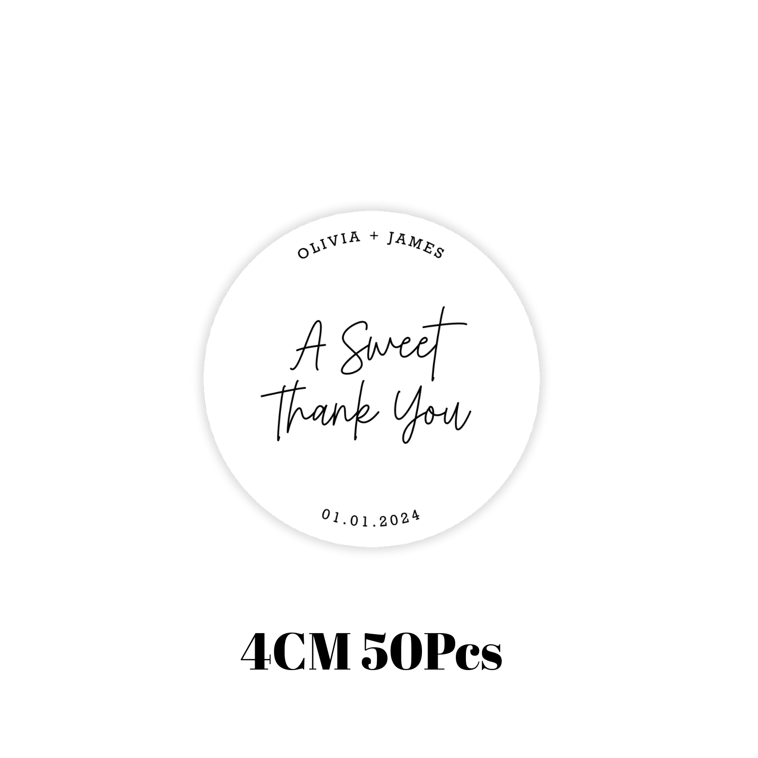 TEMU 4cm Custom Wedding Stickers Personalized A Sweet Thank You Labels Wedding Snack Bag Sweets Desserts Favors Stickers Custom Sticker Cute Circle