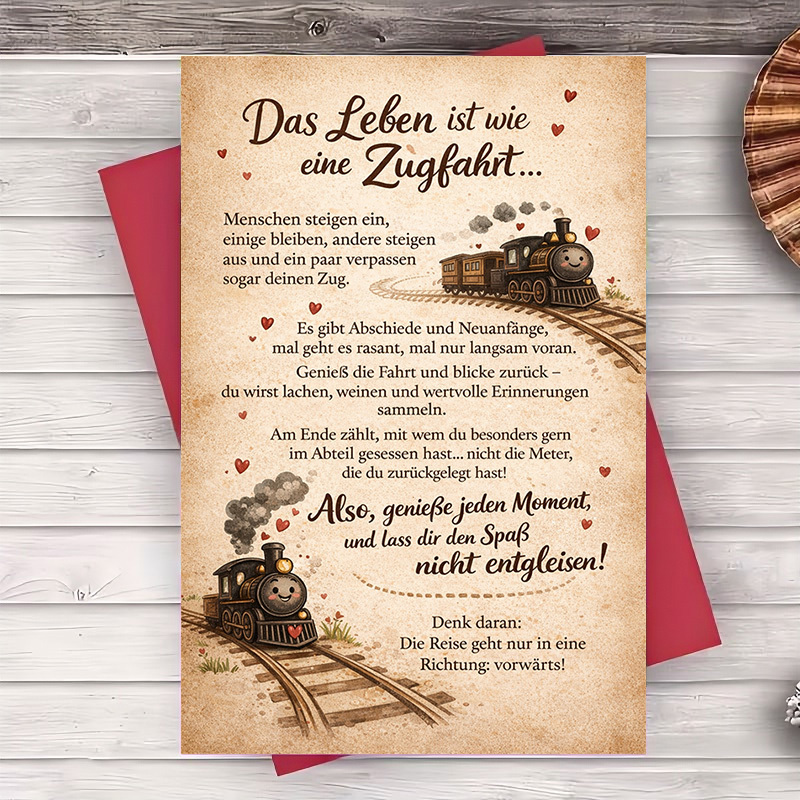 Image of 2pcs (one Envelope And 1 Greeting Card)inspirational Train Journey Greeting Card Perfect For Or Colleagues Celebrating Or Moments Of Encouragement And Supportgreeting Card