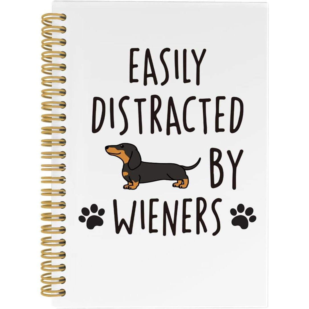 TEMU 1pc 5.5 X 8.3 Inches With Dog Notebook, Dog Journal, Funny Notebooks, Dachshund Gifts For Women Lined Notebooks College Ruled, Easily By