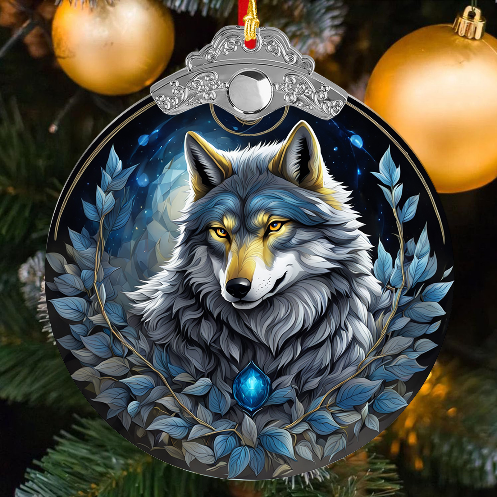 

Wolf Christmas Tree Ornament - Perfect Gift For , Acrylic Hanging Decor For Holidays & Home (3.2x3.2 Inches), Wolf Christmas Gifts, Best For Christmas, Thanksgiving