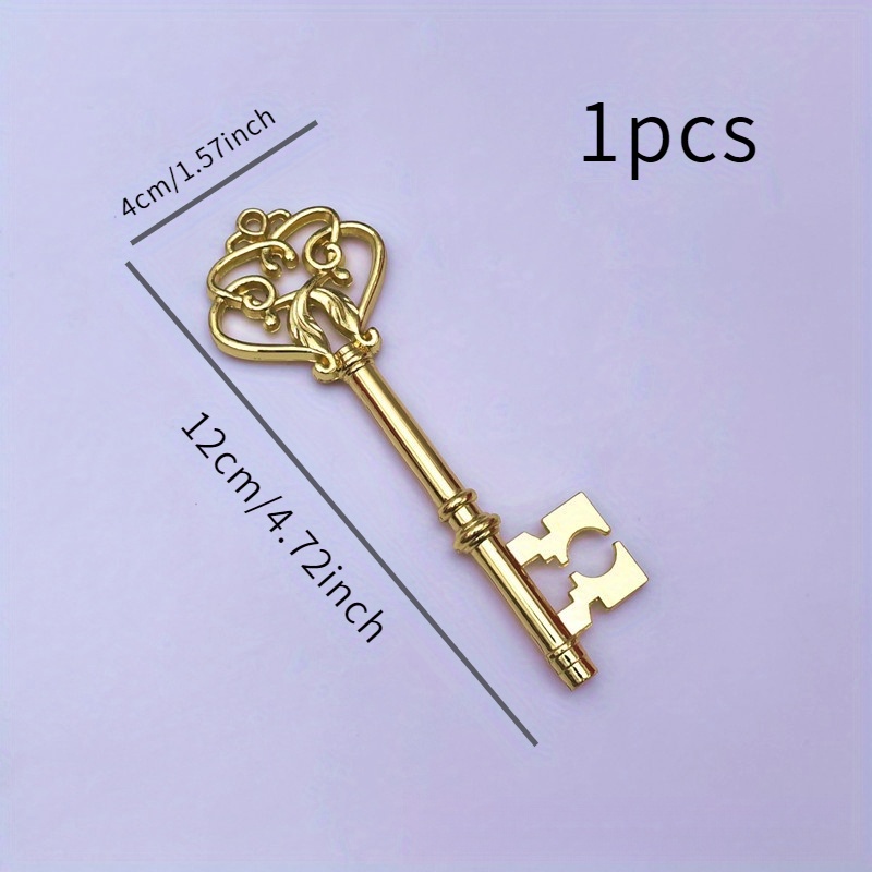 Image of 1pc Wealth Golden Key Keychain Pendant Bank Insurance Handheld Gift Birth Gift 12x4cm/4.72x1.57inch