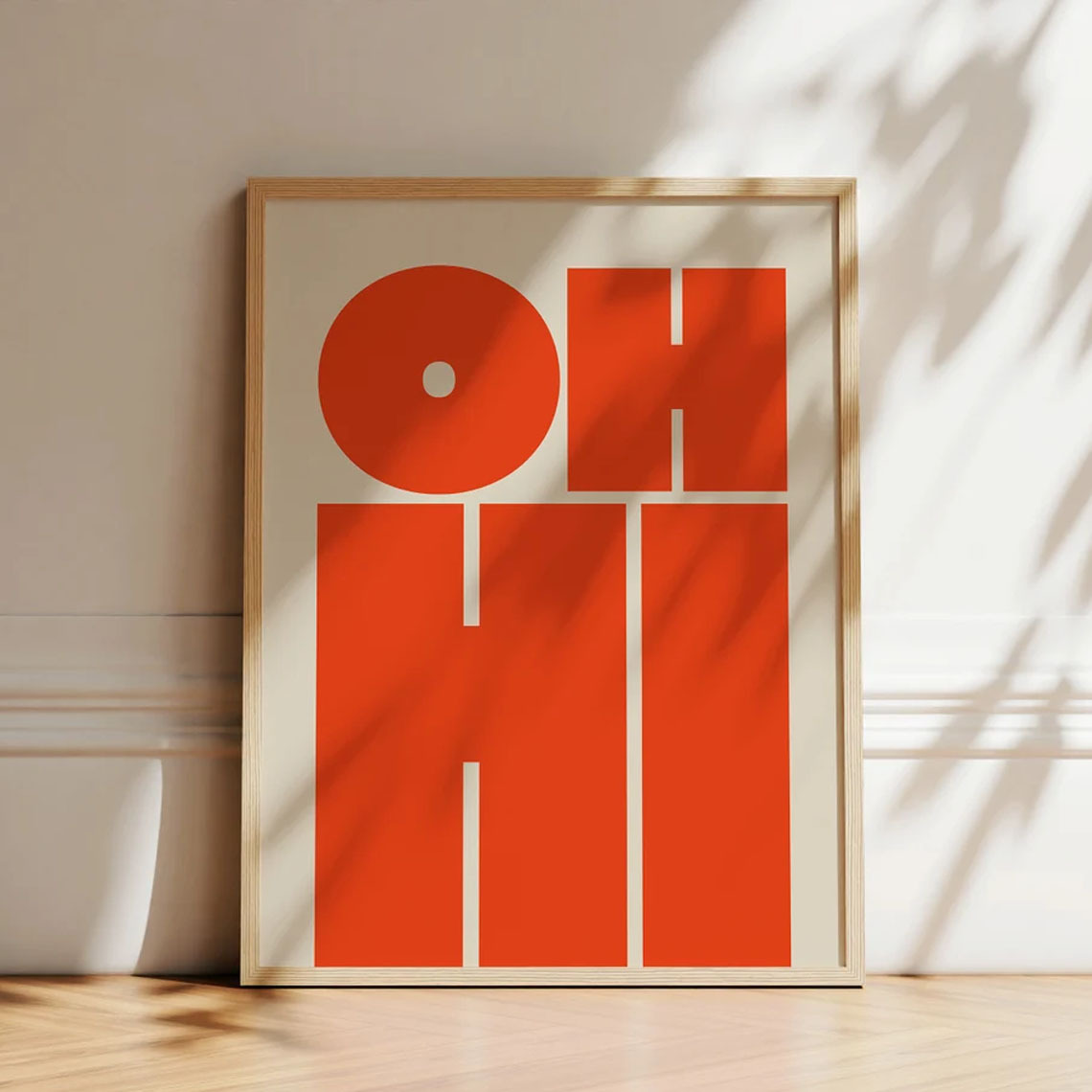 

1pc Modern Art Deco "oh Hi" Red Font Poster Print, Ink On Canvas Wall Art, Frameless , For Living Room, Bedroom, Home Office, Bathroom, Classroom, Kitchen, Indoor & Outdoor, Spring & Fall Seasonal