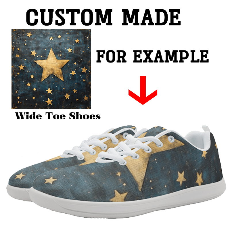 Customized Women's Plus-Size Wide-Toe Casual Sneakers, Indoor/Outdoor