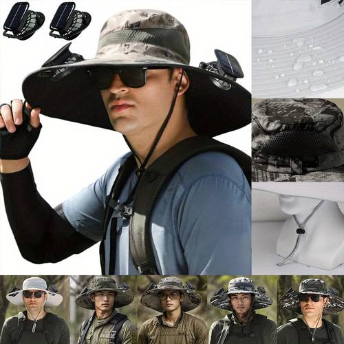 outdoor camping sun hat with 2 fans women fishing hat summer hat fan hat men and women gardening beach travel camping sports