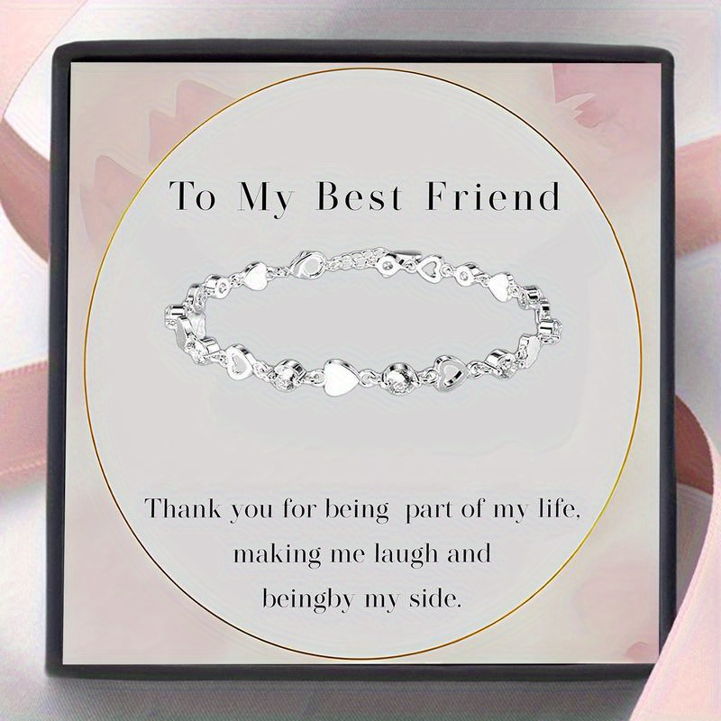 

1 bracelet cœur en argent cadeau, "À mon meilleur ami" gravé, cadeau de , , cadeau de fête, boîte cadeau incluse