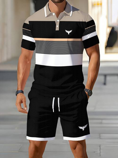 shirt short sleeve top and shorts 2pcs set summer casual fashion streetwear