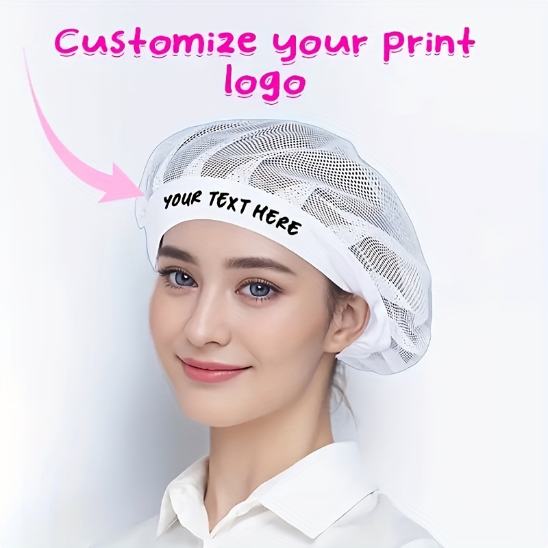 TEMU Cappello da Chef Personalizzato con /Testo - Cappello in Mesh Traspirante con Cordino Elastico Multicolore, Unisex per e Donne, per Ristoranti,
