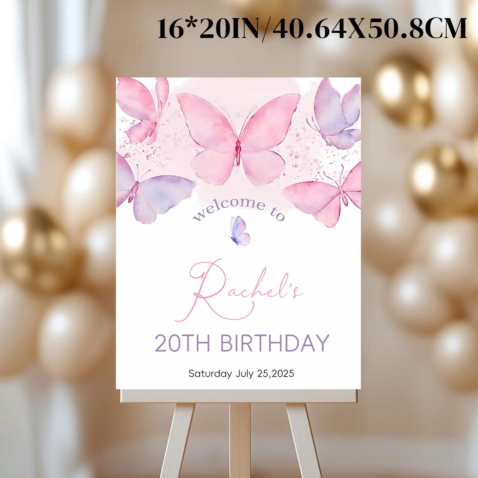 TEMU Custom Birthday Welcome Signs, Customized Text Birthday Welcome Board, Personalized Welcome Entrance Sign With Name For Garden Yard Home Decor,