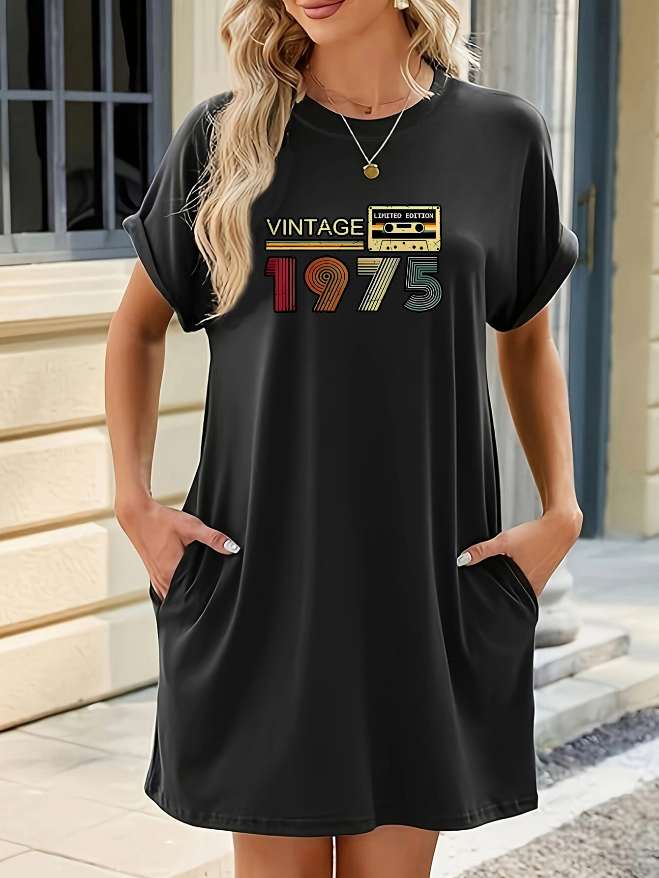 Vintage Vestidos Con Camisetas Vestido Largo Estilo Camiseta Vaquera Azul  Con Logo De Rock, image size:800x1066