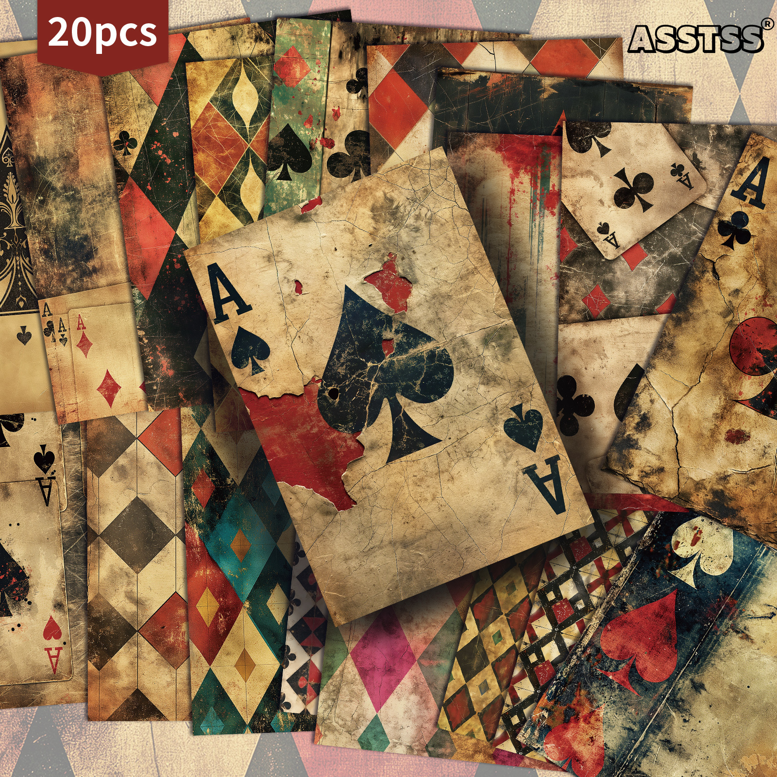 TEMU 20 Pezzi ASSTSS Carte da Gioco Vintage Postcard | 4x6 pollici Carta Retro Junk Journal, Forniture per Scrapbooking, Carte da Pittura Decorative