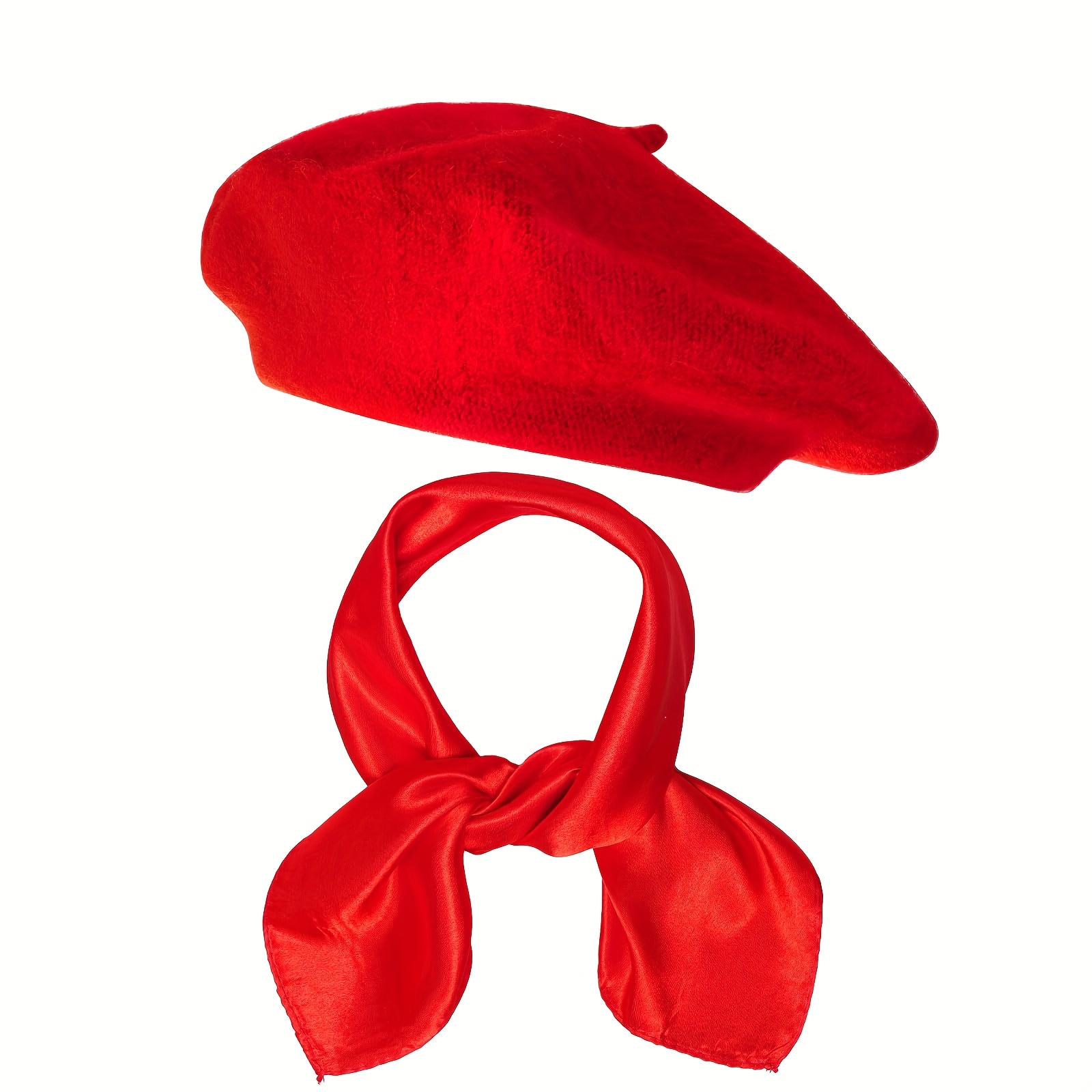 2pcs womens french beret scarf french theme party beret scarf suitable for adult role   set valentines day costume party costume additions new year gift christmas decorations
