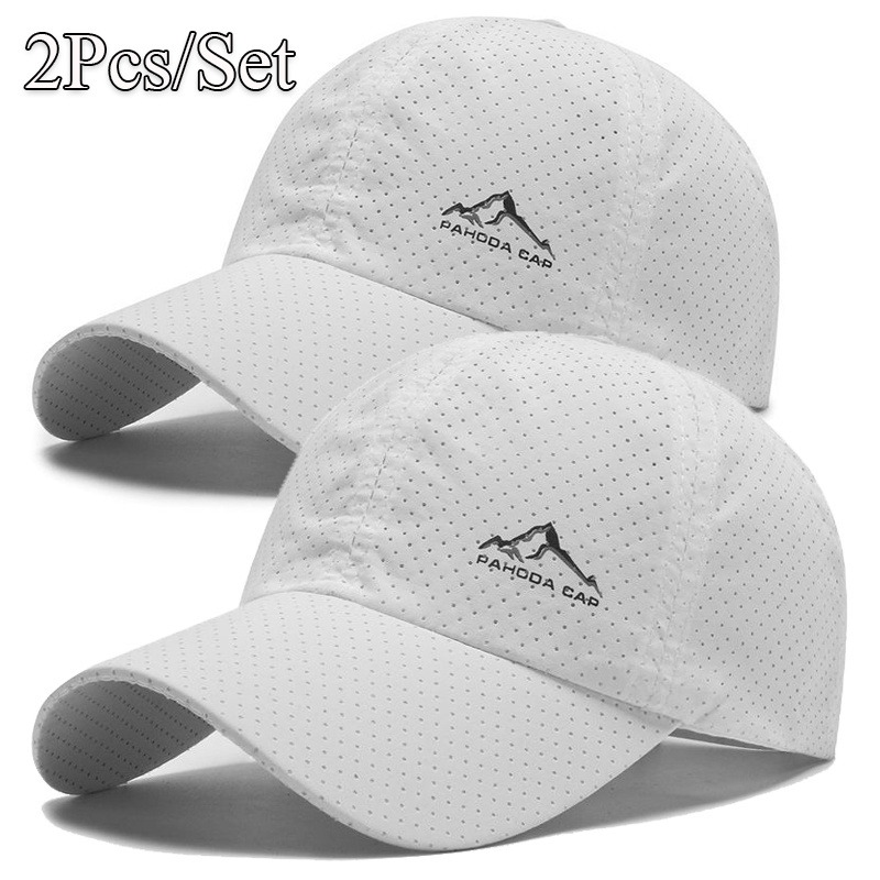 

2pcs Quick-dry Baseball Caps With , Hiking & Travel