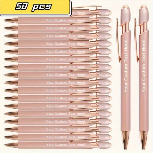 100pcs 50 100pcs decorative metal ballpoint pen golden personalized writing tool for and business ideal gift for teenagers and adults