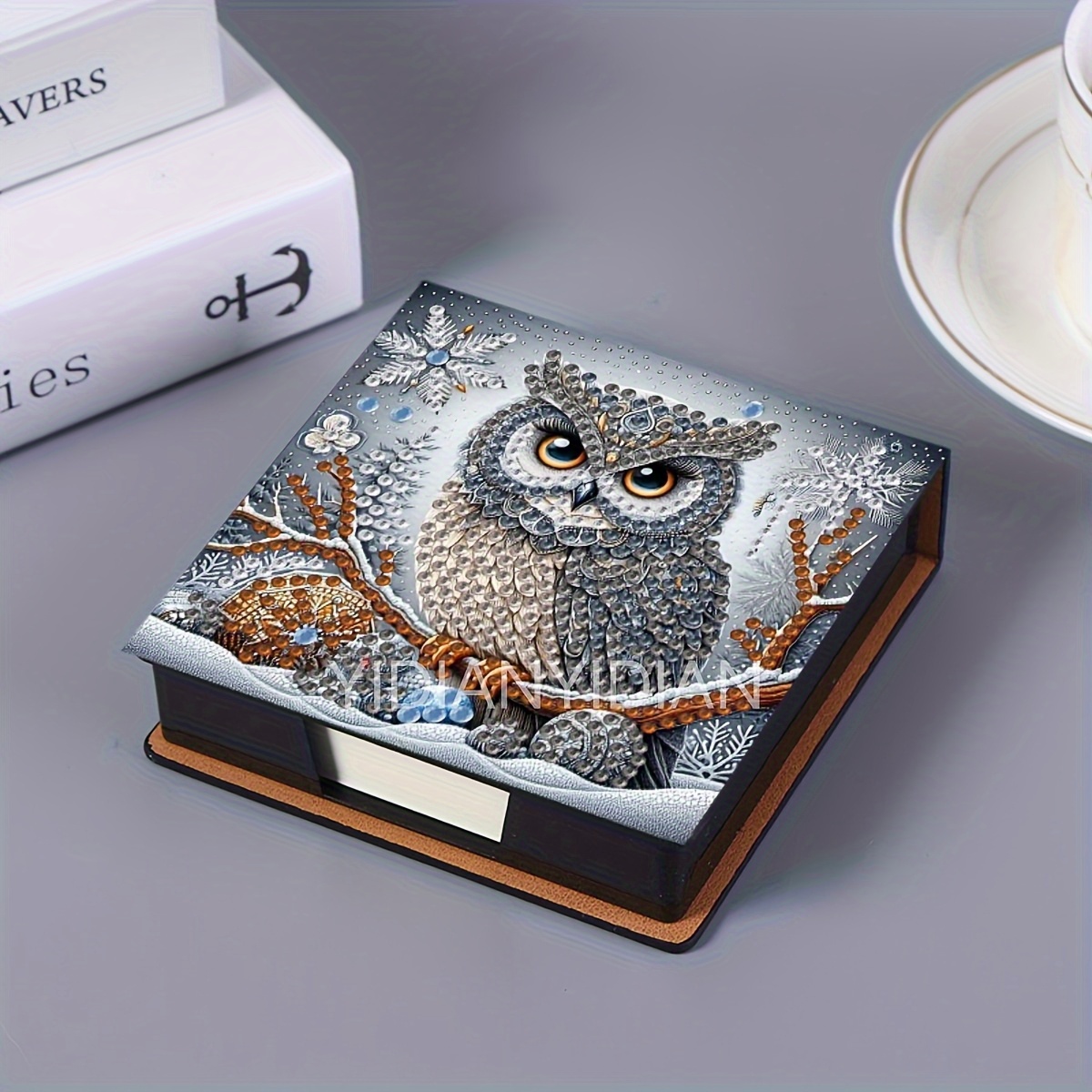 TEMU Kit de Peinture Diamant DIY, Couverture de Carnet Motif Irrégulier en Neige avec Notes Adhésives Numérotées Artisanales. Idéal pour Fournitures