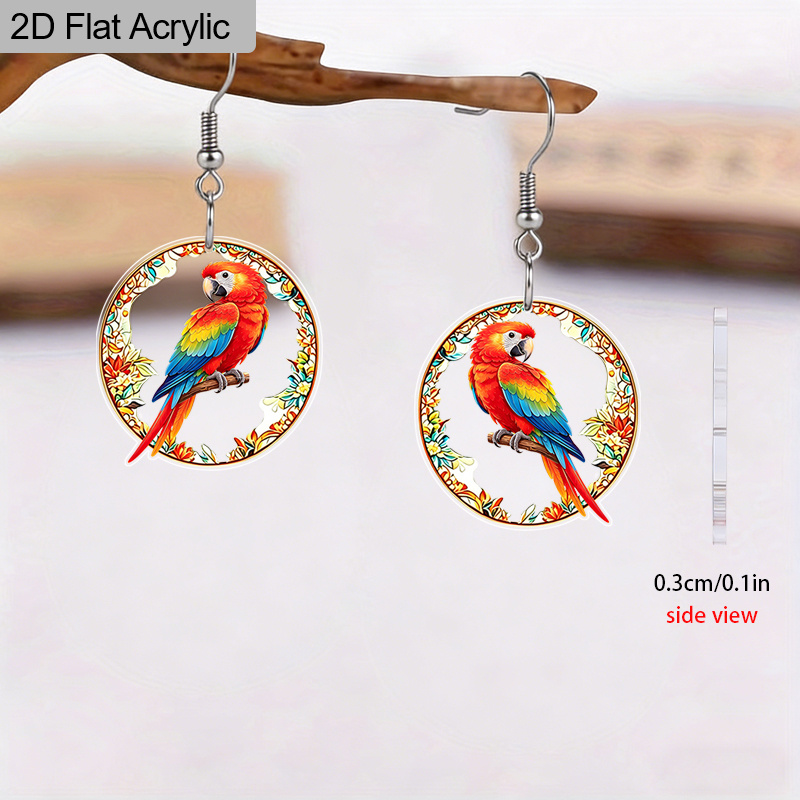 Women's Colorful Bohemian Parrot Dangle Earrings