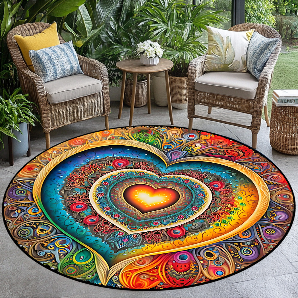 TEMU Alfombra Original con Diseño de Corazones, Tapete Antideslizante Lavable, Alfombra de Gran Tamaño Adecuada para /RV//Dormitorio/, Tapete de