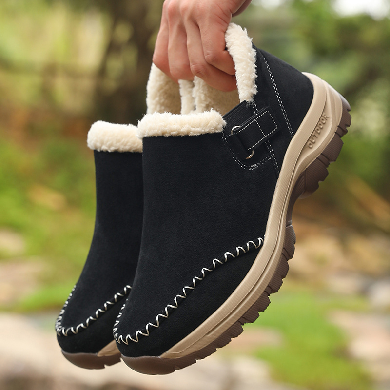 Men's Thermal Winter Hiking Boots, Plush Lined Short Boots