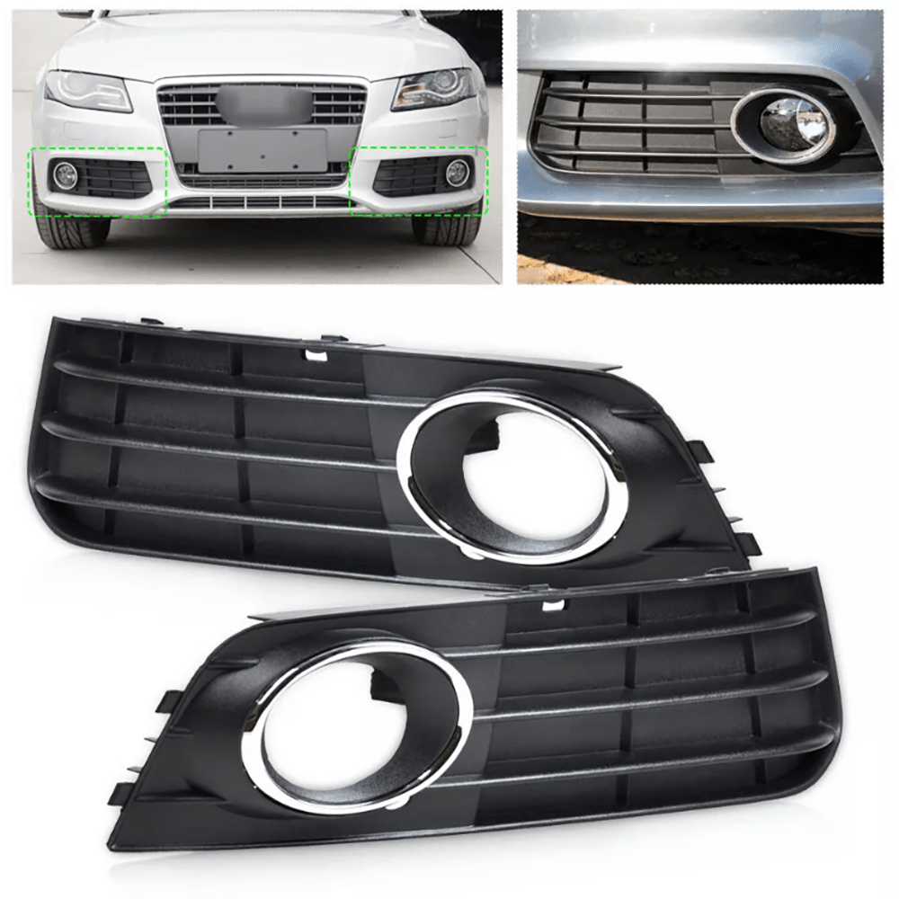 Image of Bumper Grille Fog Light Bezel Set For A4 B8 A4l, Left+right Pair, Oe 8kd80768201c & 8kd80768101c