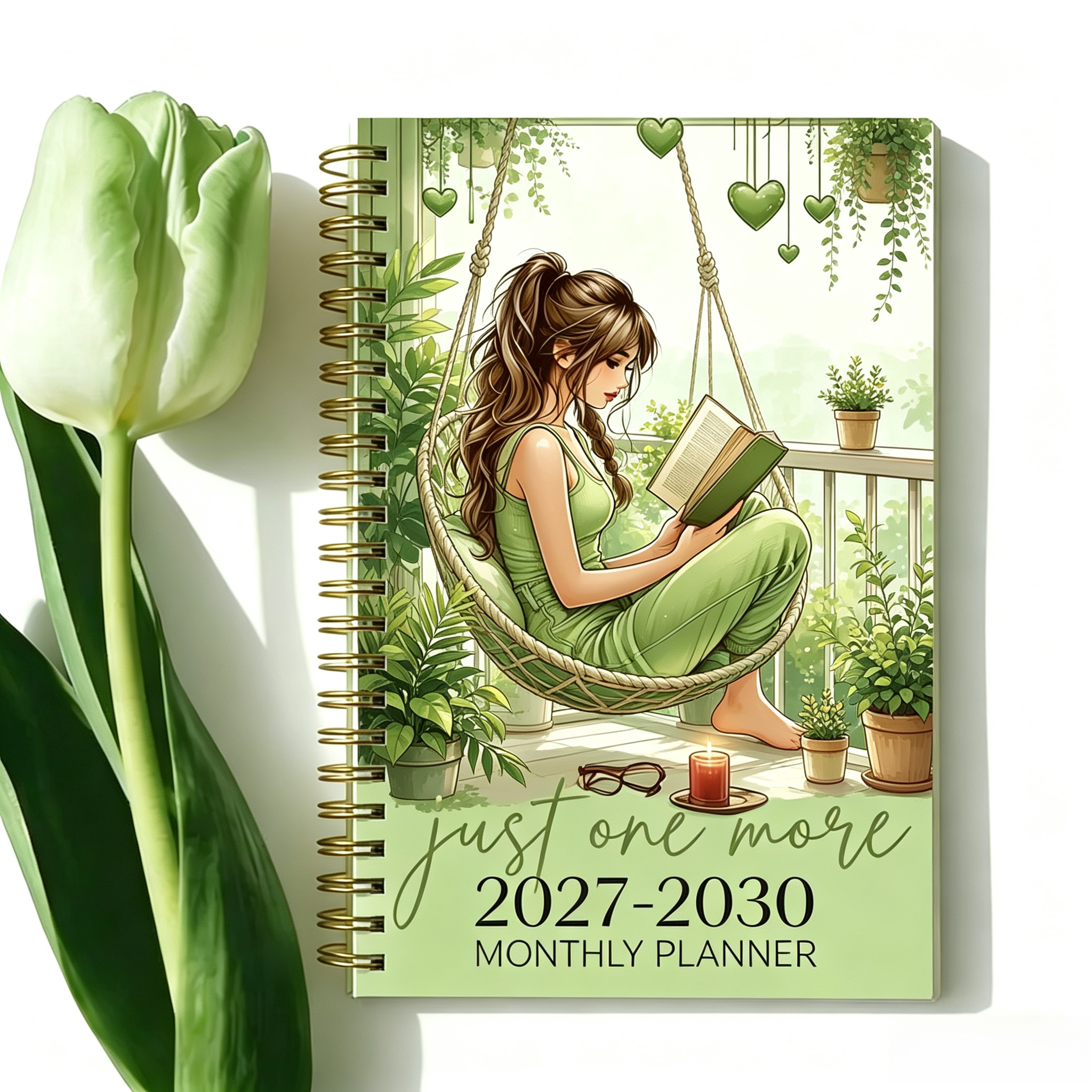 TEMU 2027-2030 Monthly Planner/calendar - Four-year Monthly Planner From 2027 To December 2030, Reading Themed Cover , Annual Calendar Planner, Month