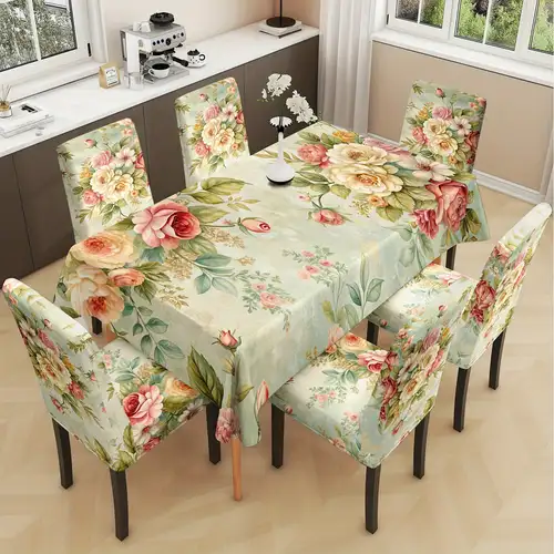 4er- oder 6er-set stuhlhussen im französischen landhausstil mit blumenmuster, für bauernhaus-dekoration, hergestellt aus abnehmbarem polyester, ideal für küchen- und esszimmerstühle, als überwurf und möbelschutz, für partys - haushalt & küche