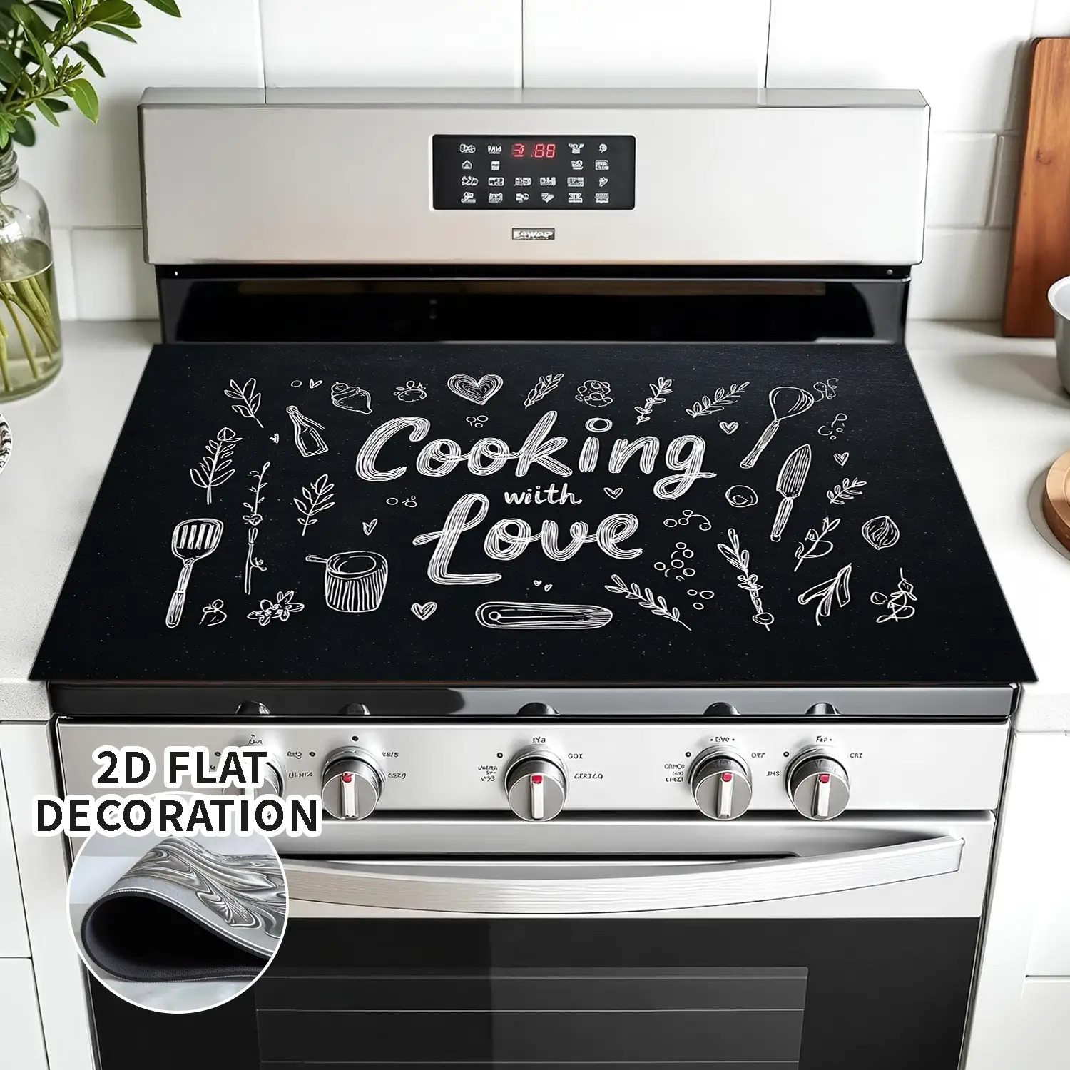 TEMU 1pc Protège-Planche à Induction - Housse -Dérapante et Résistante aux Rayures avec Design Spécifique pour Cuisinière (Compatible avec