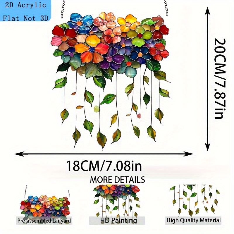 TEMU 2d Flat Sheet Blooming Clouds (200 X 100) Colored Glass Window Hanging Decoration Men's Gift Holiday Decoration Women's Gift Birthday Gift