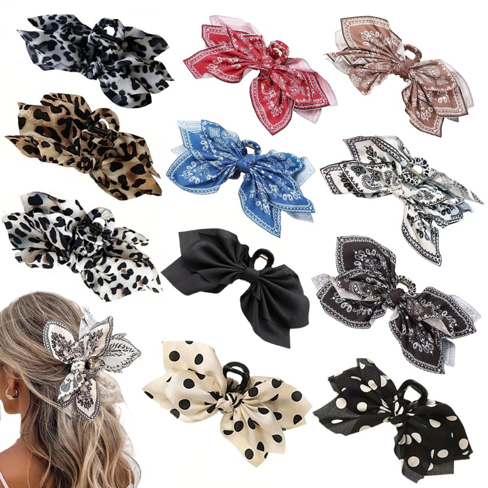 TEMU 8pcs Double-sided Flower Hair Grips With Random Color And Style, Featuring Bowknots, Large Size, And A High-end Feel. Are Shark Clips For The