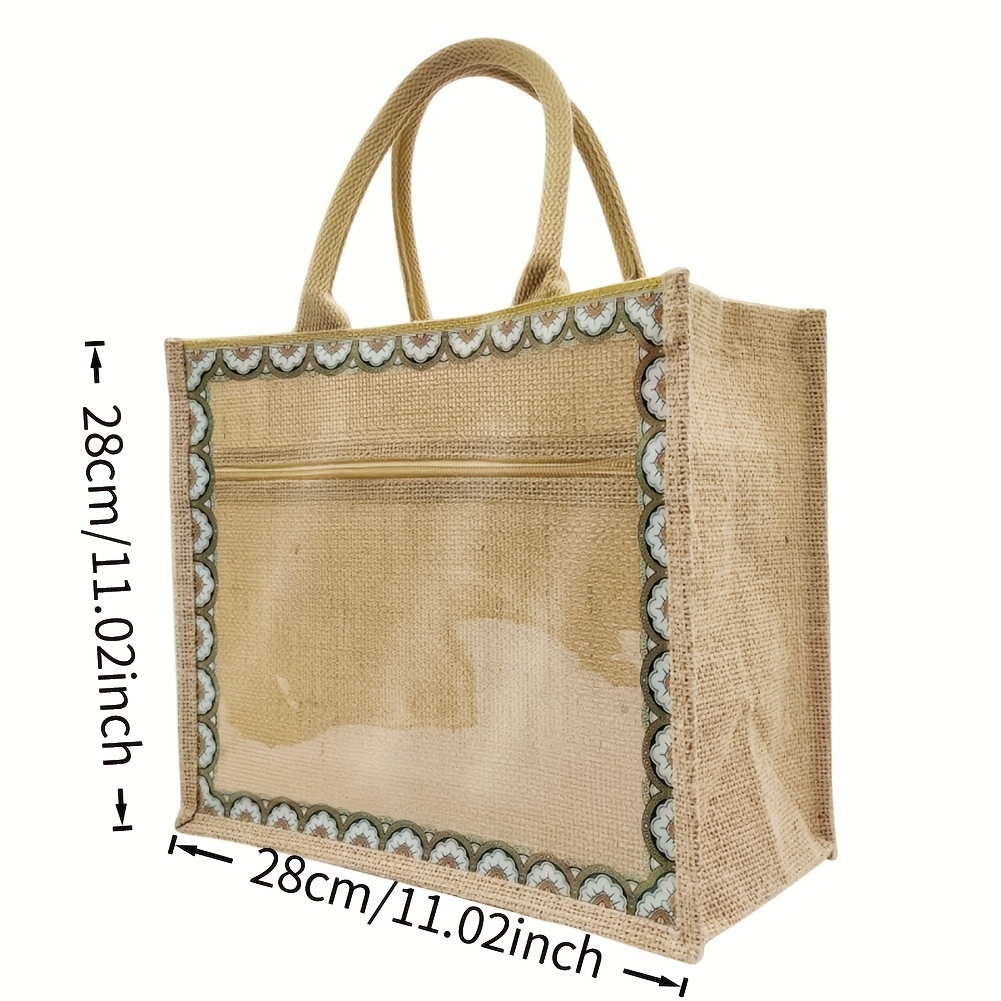 TEMU Gift For Her/him Large Linen Tote Bag, A Travel And Shopping Gift For Mom, Christmas, Mother's Day, Or As An . A Design With Textured Fabric,