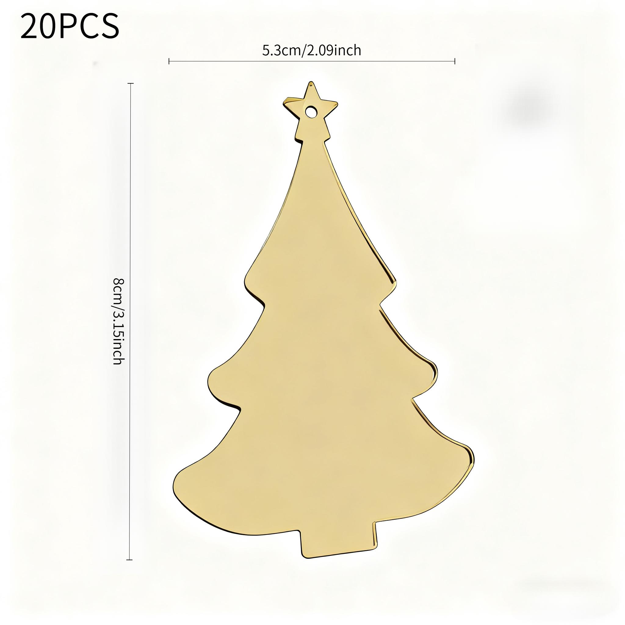 TEMU Piatto 2D, Confezione da 10/ pz Adatta per Ornamenti per Albero di Natale - Decorazioni Piatte per Albero Fai da Te in Acrilico a Specchio con