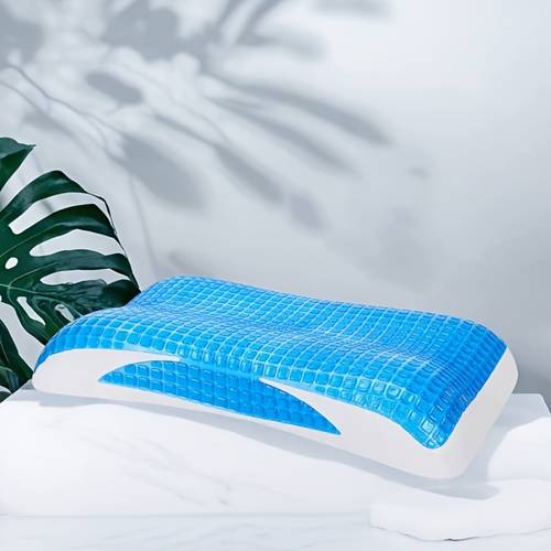cooling gel pillow medium firm contoured neck support pillow with removable washable cover breathable pillow for all sleeping for