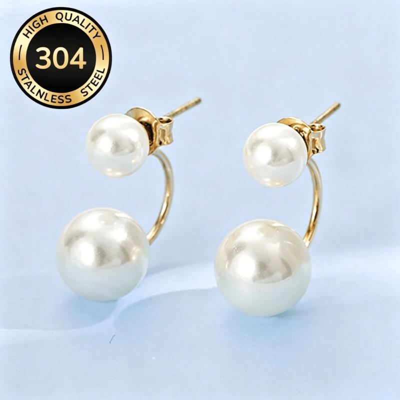 TEMU Boucles d'oreilles élégantes et tendance, clous d'oreilles dorés en acier inoxydable 304 pour femme, bijoux de tempérament pour et les banquets,