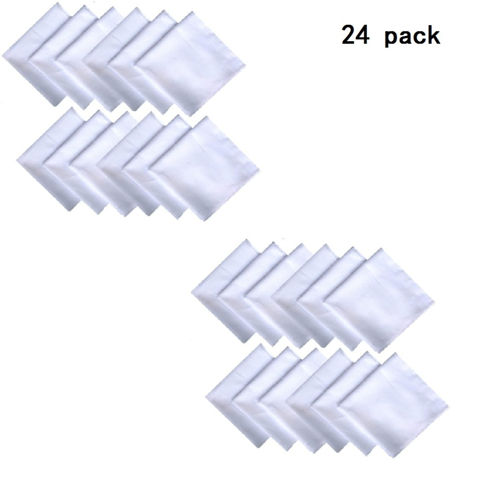 Image of 24pcs 25x25cm Handkerchief Square Towels - Soft Absorbent For Painting, Tie-dye, Crafts, Gym & Travel - Hand Wash/, Hand Towels, Craft Supplies, , Pure