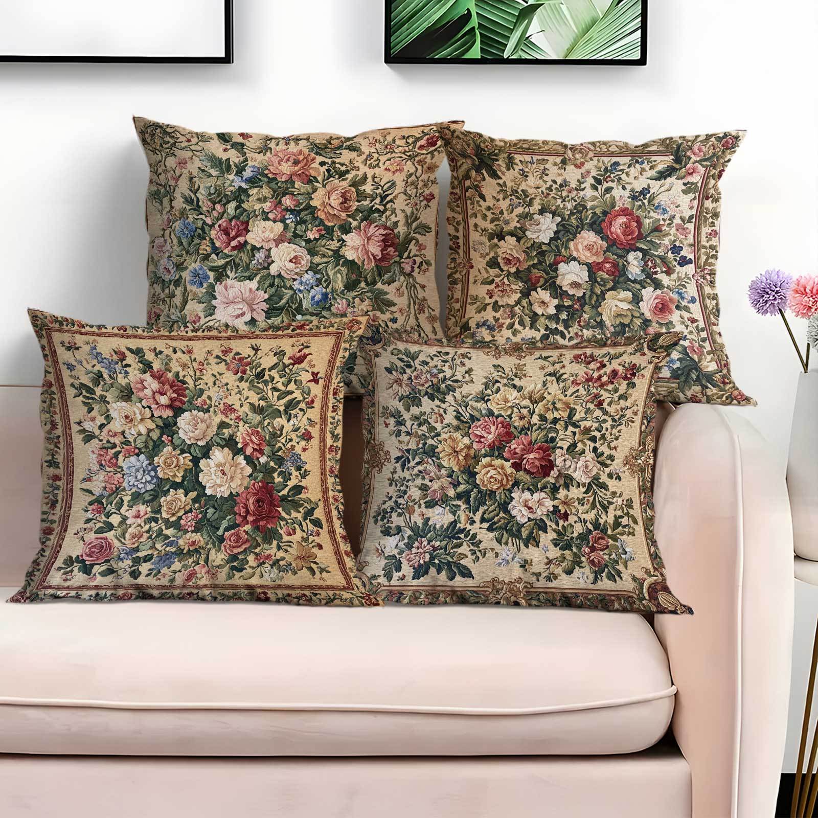 decorative pillow cover classic floral tapestry throw Temu Ireland