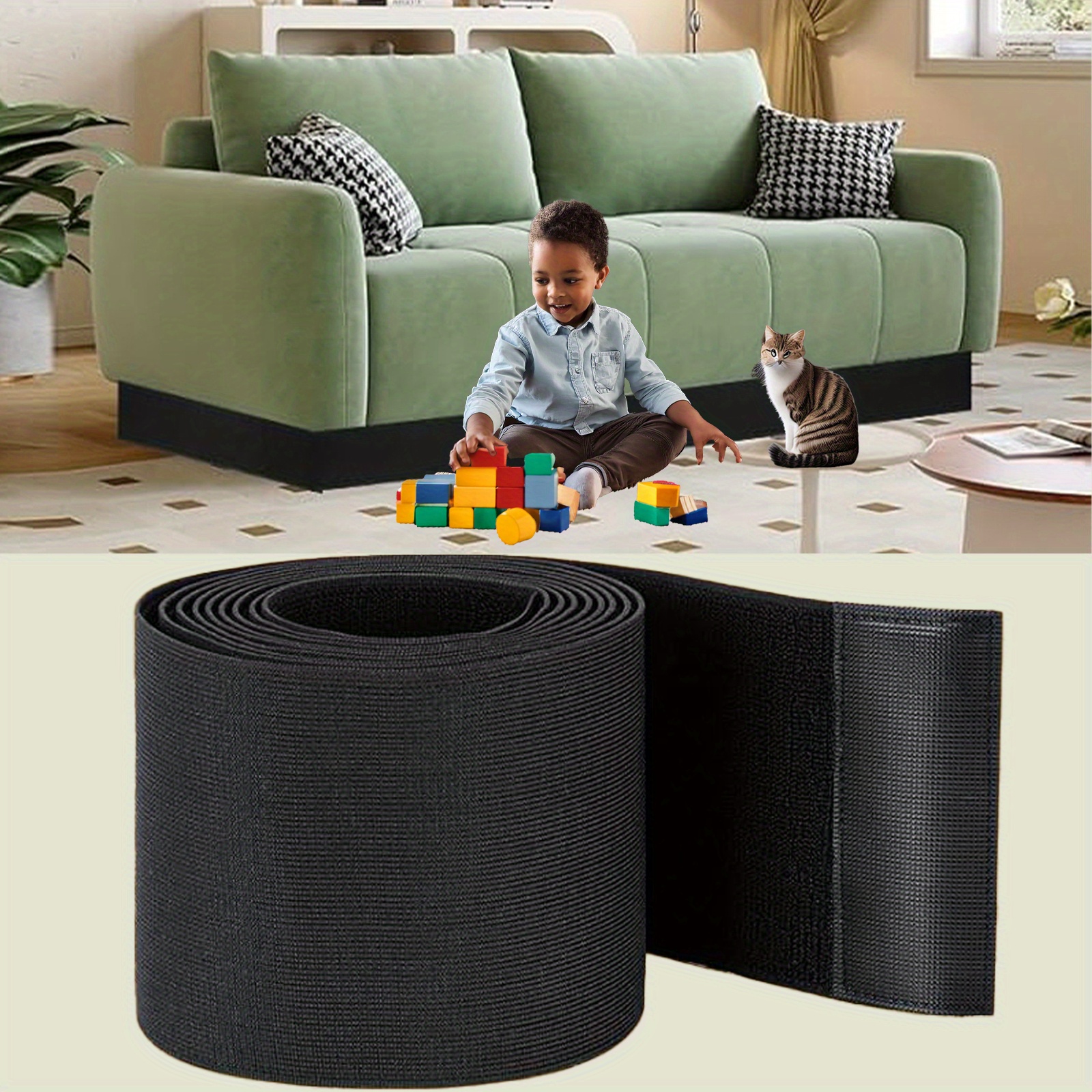 A Sofa Barrier That Extra Protection, Preventing Cats And Toys From Falling Under The Sofa Or Bed, Measuring (3 Inches X 32.8 Feet)