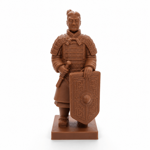 style statue with sword and shield 4 72 inch ancient chinese guardian soldier figurine brown clay historical sculpture asian cultural desk decor gift