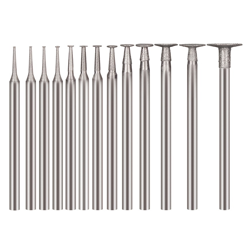 TEMU A Set Of 12 Jade Carving Tools With 2.35mm Diamond Grinding Heads, Designed For Durability And Sharpness, Ideal For Precise Cutting In Jade,
