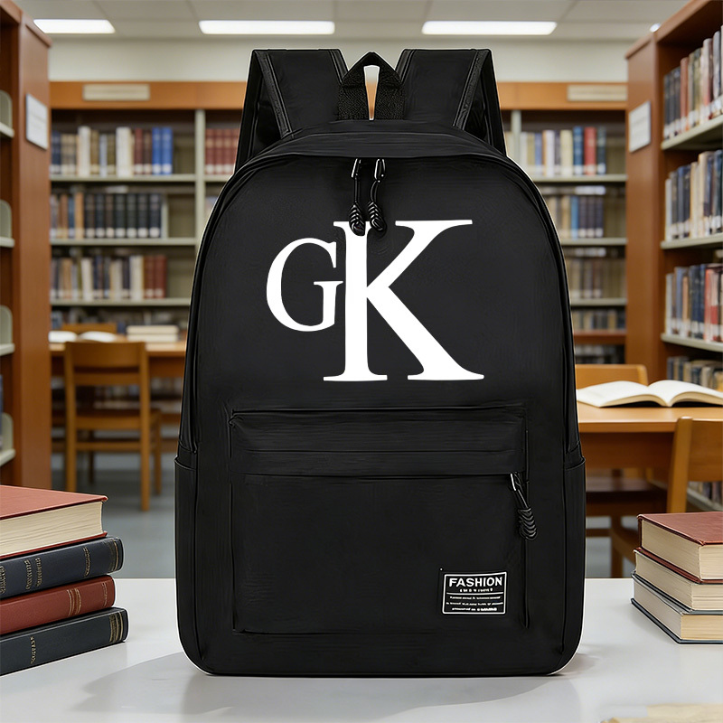 TEMU 1pc Gk Print Large Capacity Backpack, Casual Student Backpack, Outdoor Travel Backpack, Fashionable Laptop Bag, Adjustable Shoulder Strap,
