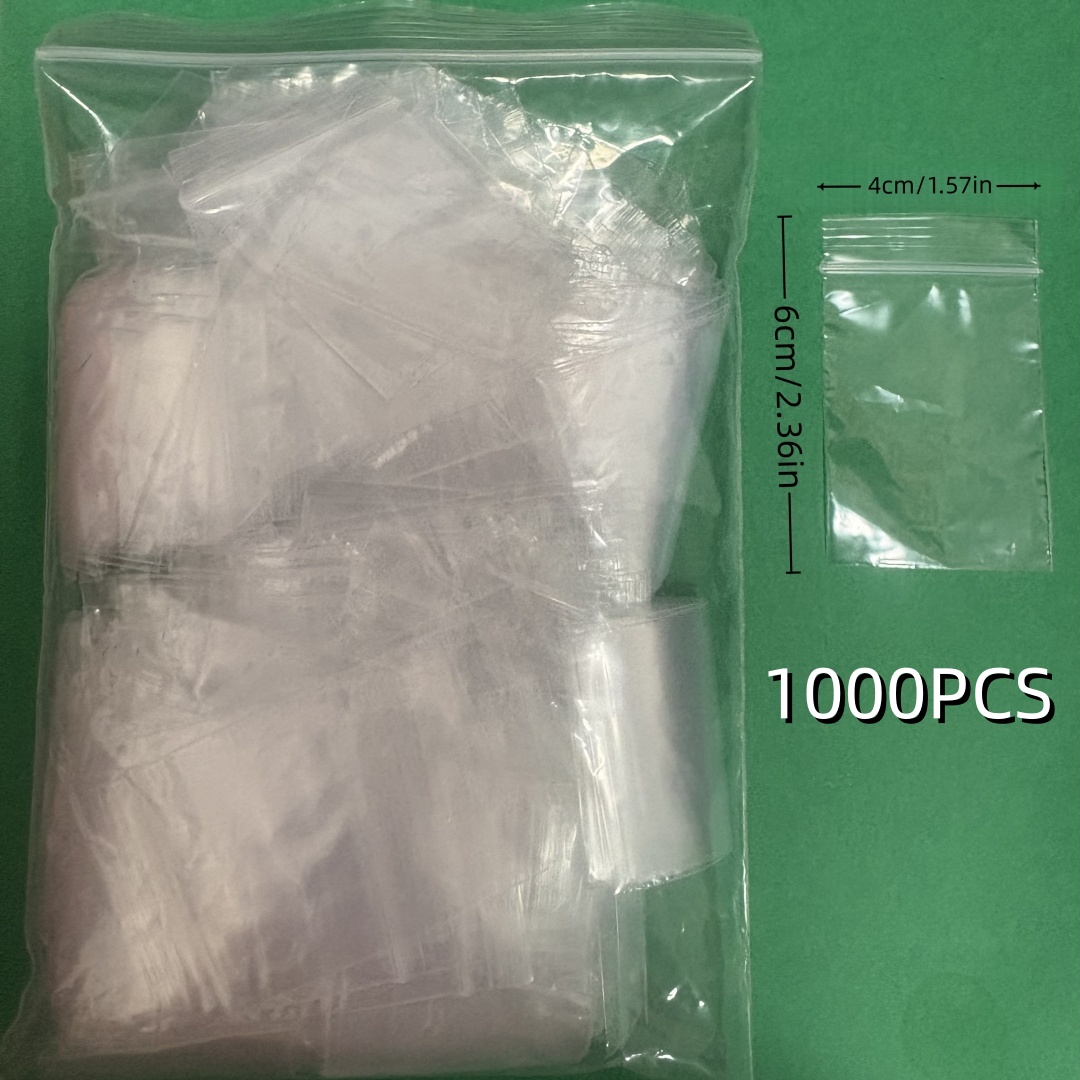 TEMU Lot de 1000 pochettes à fermeture éclair transparentes pour bijoux - Poches multifonctionnelles en plastique transparent pour bracelets, et