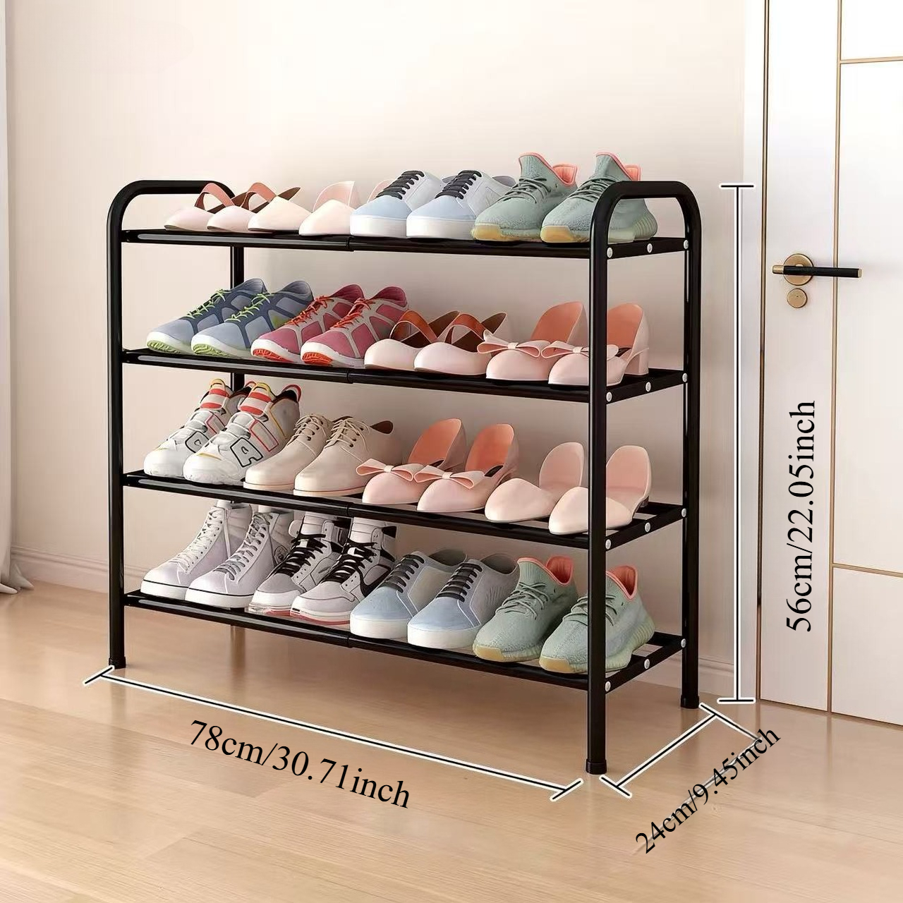 TEMU Étagère à Chaussures Extensible Robuste Tout Métal 4 Niveaux/3 Niveaux/2 Niveaux | Cadre Solide et Durable | Télescopique Réglable | Extensible