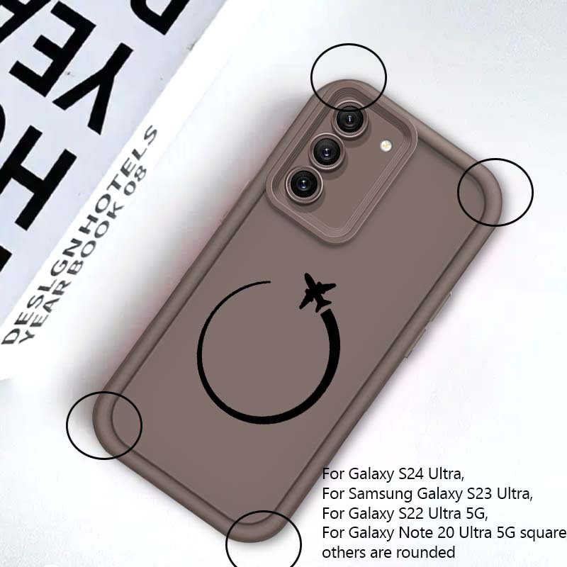 TEMU Stylish Aircraft-themed Design Models S25, S24, S23, S22, S21, S20, Note 20 Ultra Fe Plus 5g, Featuring A Matte Tpu Eye Ladder Cover.